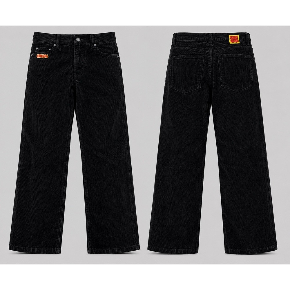 Empyre Relax Pants Mens 30 Black Corduroy Loose Fit Skate Baggy Y2K Streetwear